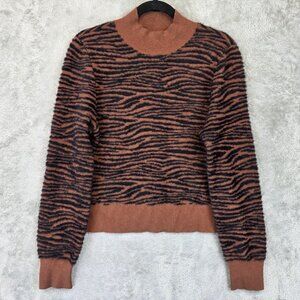 Express x Negin Mirsalehi Sweater Womens Medium Tiger Stripe Pullover Knit